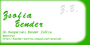 zsofia bender business card