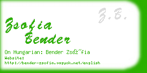 zsofia bender business card